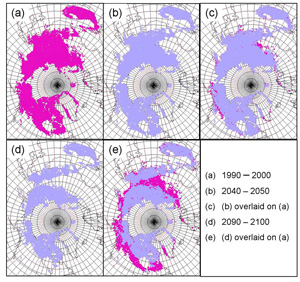 change in permafrost distribution